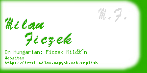 milan ficzek business card